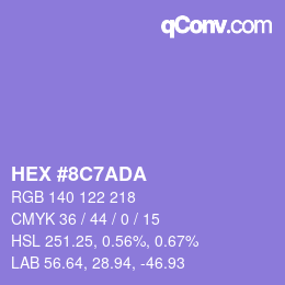 カラーコード: HEX #8C7ADA | qconv.com