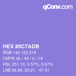 カラーコード: HEX #8C7ADB | qconv.com