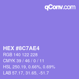 Color code: HEX #8C7AE4 | qconv.com