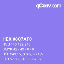 カラーコード: HEX #8C7AF0 | qconv.com