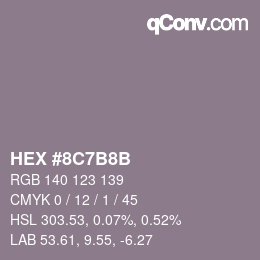 Color code: HEX #8C7B8B | qconv.com