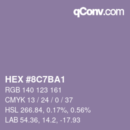 カラーコード: HEX #8C7BA1 | qconv.com