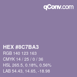 Farbcode: HEX #8C7BA3 | qconv.com