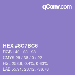 カラーコード: HEX #8C7BC6 | qconv.com