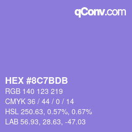 颜色代码: HEX #8C7BDB | qconv.com