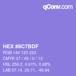 カラーコード: HEX #8C7BDF | qconv.com