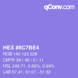 Color code: HEX #8C7BE4 | qconv.com