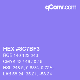 カラーコード: HEX #8C7BF3 | qconv.com