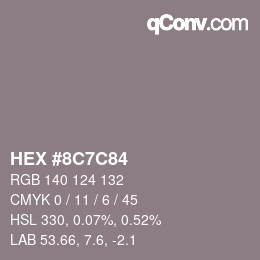 Color code: HEX #8C7C84 | qconv.com