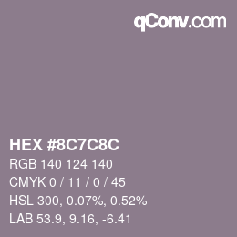 Color code: HEX #8C7C8C | qconv.com
