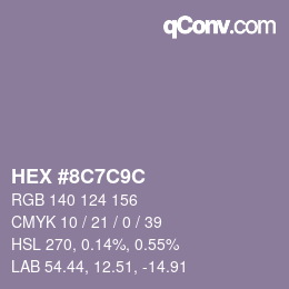 Color code: HEX #8C7C9C | qconv.com