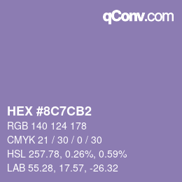 Color code: HEX #8C7CB2 | qconv.com