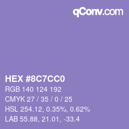 颜色代码: HEX #8C7CC0 | qconv.com