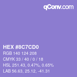 颜色代码: HEX #8C7CD0 | qconv.com
