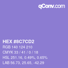 カラーコード: HEX #8C7CD2 | qconv.com