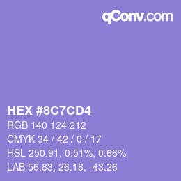 カラーコード: HEX #8C7CD4 | qconv.com