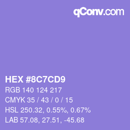 Color code: HEX #8C7CD9 | qconv.com