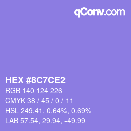 Color code: HEX #8C7CE2 | qconv.com