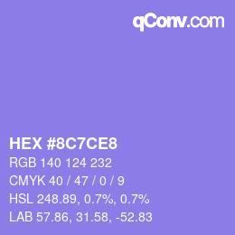 Color code: HEX #8C7CE8 | qconv.com