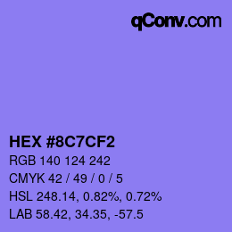 Color code: HEX #8C7CF2 | qconv.com