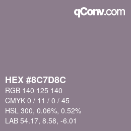 Color code: HEX #8C7D8C | qconv.com