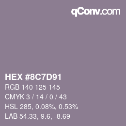 Color code: HEX #8C7D91 | qconv.com