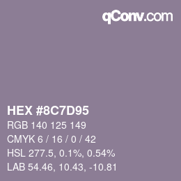 Color code: HEX #8C7D95 | qconv.com