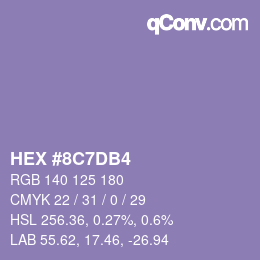 カラーコード: HEX #8C7DB4 | qconv.com