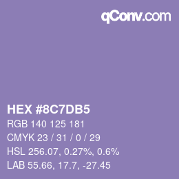 颜色代码: HEX #8C7DB5 | qconv.com