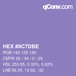 カラーコード: HEX #8C7DBE | qconv.com