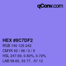 カラーコード: HEX #8C7DF2 | qconv.com