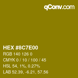 Color code: HEX #8C7E00 | qconv.com