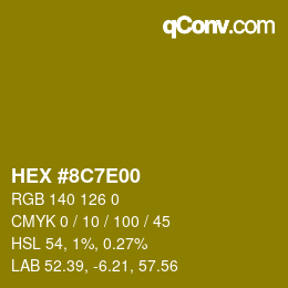 Color code: HEX #8C7E00 | qconv.com