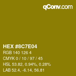 Color code: HEX #8C7E04 | qconv.com
