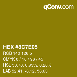 カラーコード: HEX #8C7E05 | qconv.com