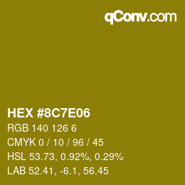 Color code: HEX #8C7E06 | qconv.com