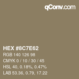 Color code: HEX #8C7E62 | qconv.com