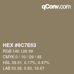 Color code: HEX #8C7E63 | qconv.com