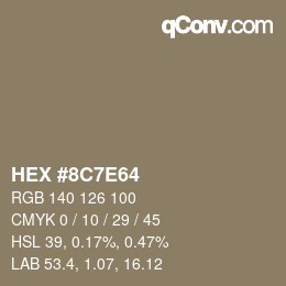 Color code: HEX #8C7E64 | qconv.com