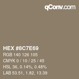 Color code: HEX #8C7E69 | qconv.com