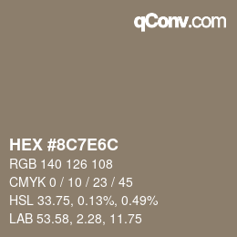 Código de color: HEX #8C7E6C | qconv.com