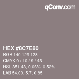 Color code: HEX #8C7E80 | qconv.com
