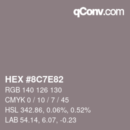 Code couleur: HEX #8C7E82 | qconv.com
