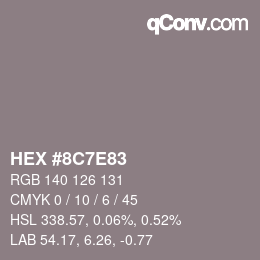 Color code: HEX #8C7E83 | qconv.com