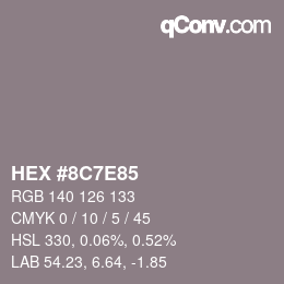 Color code: HEX #8C7E85 | qconv.com