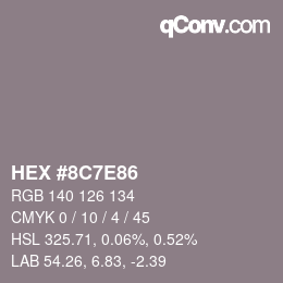 Color code: HEX #8C7E86 | qconv.com