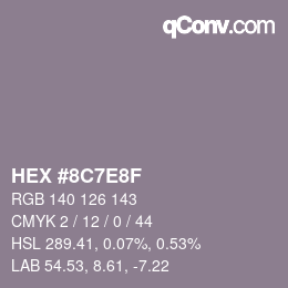 Color code: HEX #8C7E8F | qconv.com