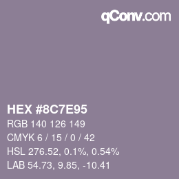 Color code: HEX #8C7E95 | qconv.com