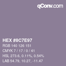 Color code: HEX #8C7E97 | qconv.com