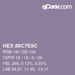 カラーコード: HEX #8C7E9C | qconv.com